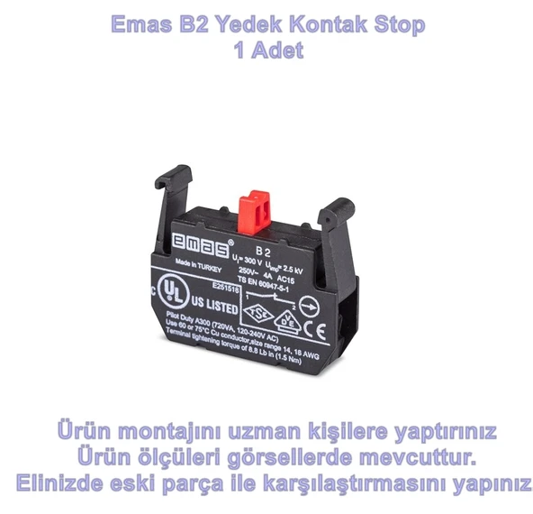 EMAS B2 Kontak Blok Stop Yedek Kontak ürün görseli 1