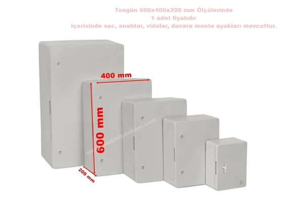 TONGÜN 600x400x200mm Taban Saclı ABS Plastik Pano (Boş) ürün görseli 1
