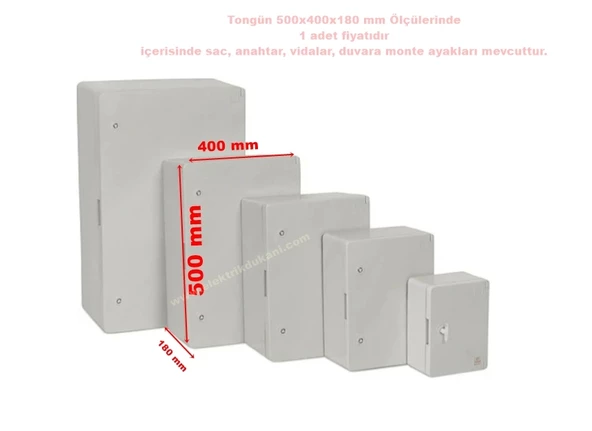 TONGÜN 500x400x180mm Taban Saclı ABS Plastik Pano (Boş) ürün görseli 1