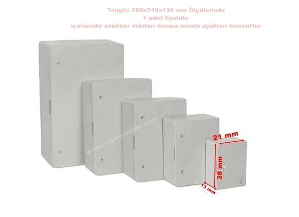 TONGÜN 280x210x130mm Taban Saclı ABS Plastik Pano (Boş) ürün görseli 1
