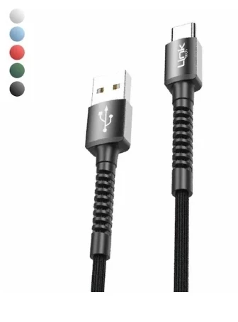 LİNKTECH USB - TYPE-C 3A 1mt Şarj Data Kablosu Karışık Renkler ürün görseli 1