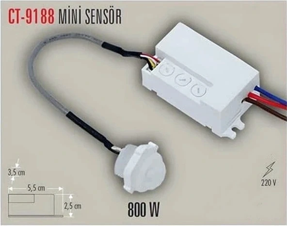CATA Sıva Altı Mini Hareket Sensörü 360 Derece Görüş Açılı 1200W ürün görseli 1