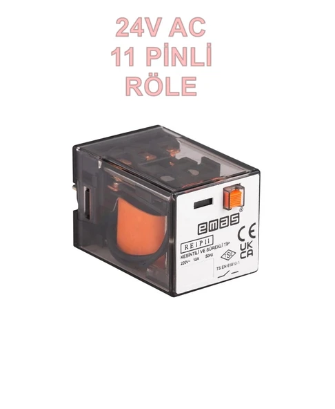 EMAS 11 PİNLİ ENDÜSTRİYEL ROLE 24V AC ürün görseli 1