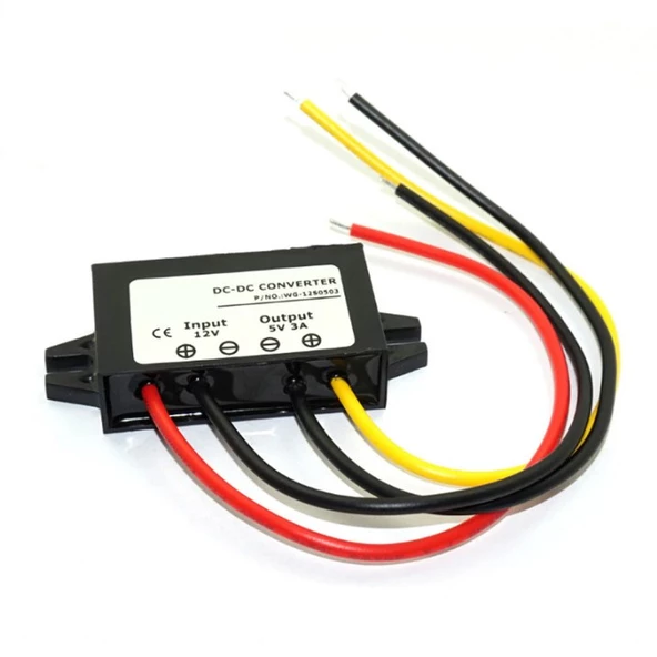 12V için 5V 3A 15W DC DC Converter Su Geçirmez Araba Uyumlu Konverter Dönüştürücü ürün görseli 1