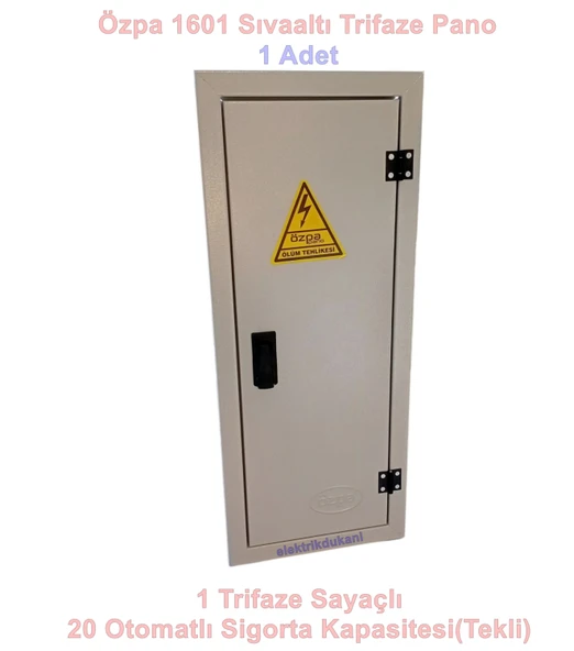ÖZPA 1601 1 Trifaze Sayaçlı 20 Otomatlı Sıva Altı Pano ürün görseli 1