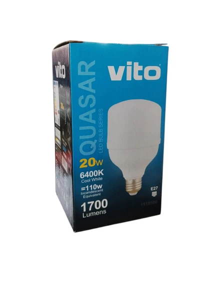 VİTO 20W TORCH LED AMPUL BEYAZ E-27 6400K ürün görseli 1