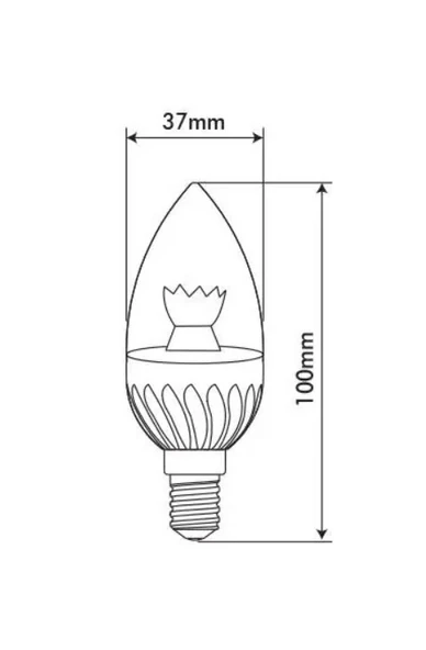 VİTO 6W LED AMPUL BEYAZ E-14 6400K DİMLİ ŞEFFAF - Resim 2