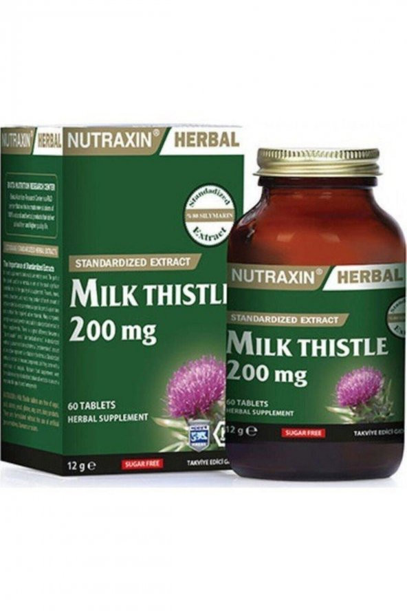 Nutraxin Milk Thistle 200mg 60 Tablet ürün görseli 1