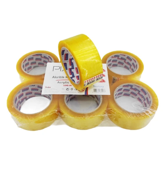 Piano Akrilik Şeffaf Koli Bandı 100 Metre 6 Lı Paket ürün görseli 1