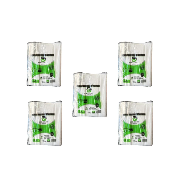 Doğanpack Şeffaf Naylon 3 lük 25x42 Cm. Bakkaliye Poşeti Torbası - 5 Kg. - Ort. 700 Adet - 5 Paket ürün görseli 1