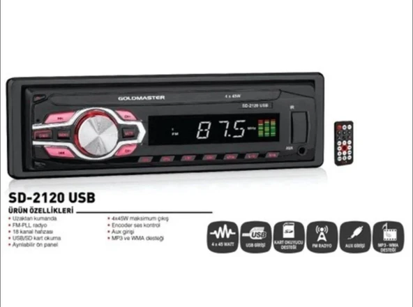 GOLDMASTER SD-2120 USB Oto Teyp ürün görseli 1