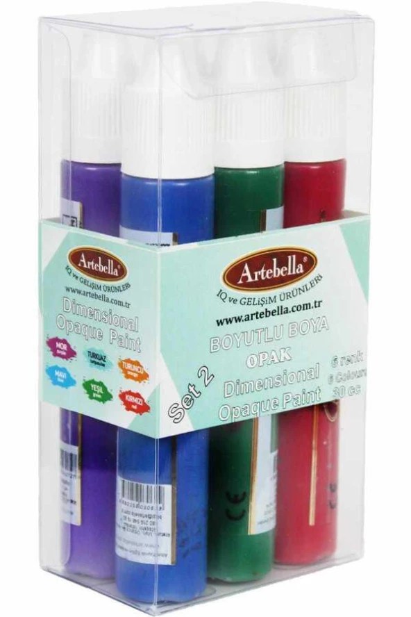 Artebella Boyutlu Boya Opak 6 Lı Set ABSBO001 ürün görseli 1