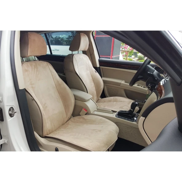Toyota Avensis Yeni Nesil Koltuk Koruyucu 2006-2014 Ön 2 Li Kılıf Minder Bej ürün görseli 1
