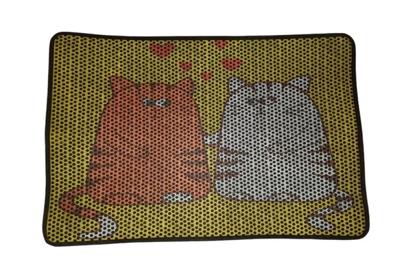 Nanbell Büyük Elekli Çift Katlı Kedi Kumu Paspası 75X59 cm Desenli No:9 ürün görseli 1