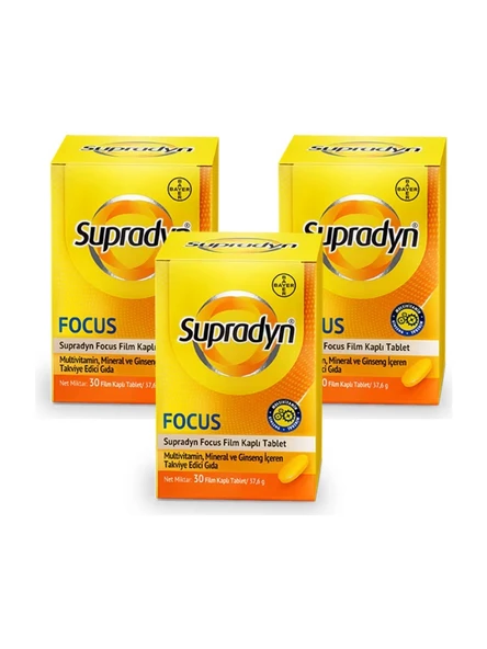 Supradyn Energy Focus 30 Tablet 3'lü ürün görseli 1