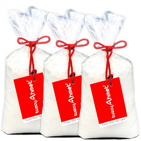 Tuzcu Ahmet 3 Adet 1 kg  Taş Değirmende Öğütülmüş Kristal Kaya Tuzu Kırmızı etiket ürün görseli 1