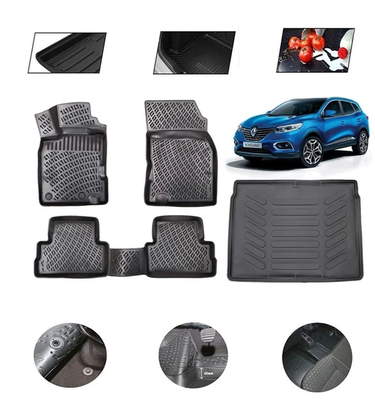 Renault Fluence 2009-2021 Arası 4D Havuzlu Oto Paspas Ve Bagaj Set ürün görseli 1