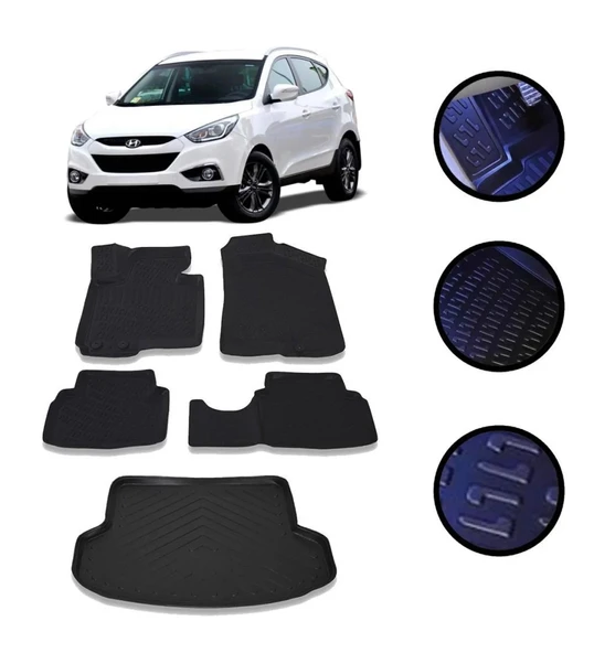 Hyundai ix35 2010-2016 Arası 4D Havuzlu Oto Paspas Ve Bagaj Set ürün görseli 1