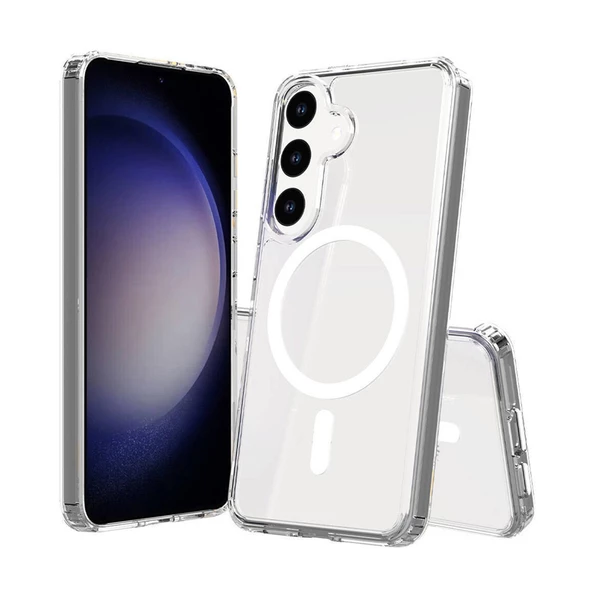 Samsung Galaxy S24 Plus Kılıf Magsafe Özellikli Şeffaf Silikon Kapak ürün görseli 1