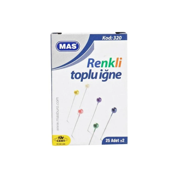 Mas Toplu İğne Renkli Başlı 32 MM 320 ürün görseli 1