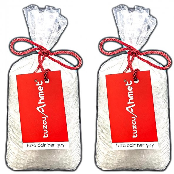 Tuzcu Ahmet  2 Adet 1 Kg İri Kaneli Kristal Kaya Tuzu Kırmızı Etiket ürün görseli 1