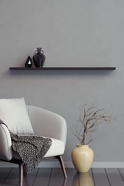 yankı-byeg 80 Cm Mat Siyah Mdf Uçan Duvar Rafı Gizli Bağlantı Kitaplık ürün görseli 1