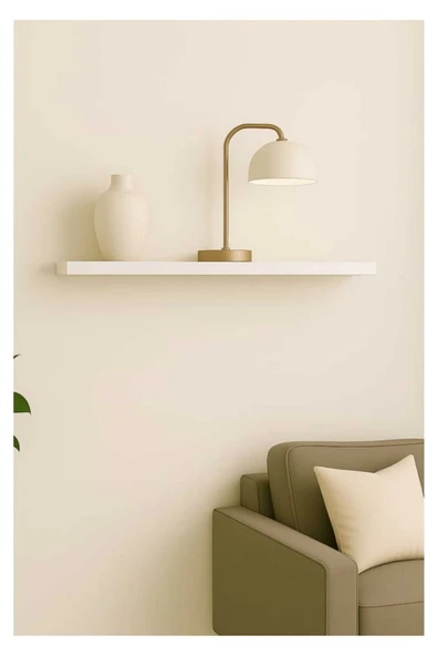 yankı-byeg 50 Cm Mat Beyaz Mdf Uçan Duvar Rafı Gizli Bağlantı Kitaplık ürün görseli 1
