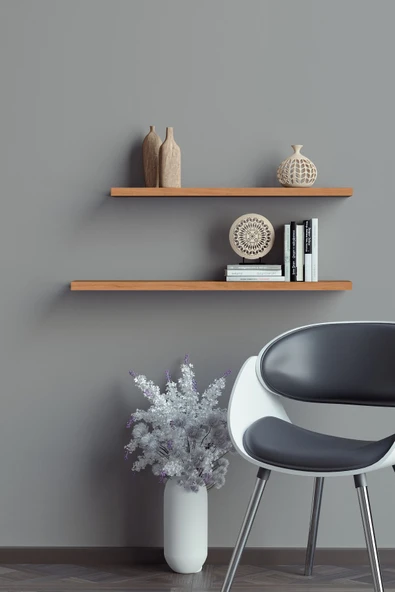 yankı-byeg 50 Cm 60 Cm 2li Safir Meşe Uçan Duvar Rafı Gizli Bağlantı Kitaplık ürün görseli 1