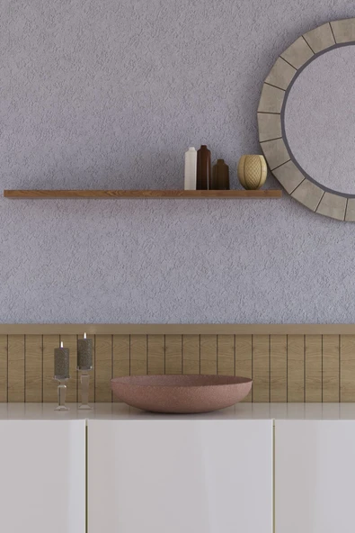 yankı-byeg 70 Cm Safir Meşe Mdf Uçan Duvar Rafı Gizli Bağlantı Kitaplık ürün görseli 1