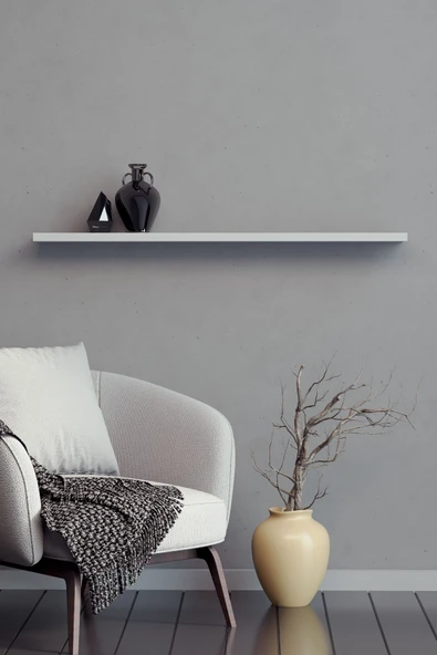 yankı-byeg 80 Cm Beyaz Mdf Uçan Duvar Rafı Gizli Bağlantı Kitaplık ürün görseli 1