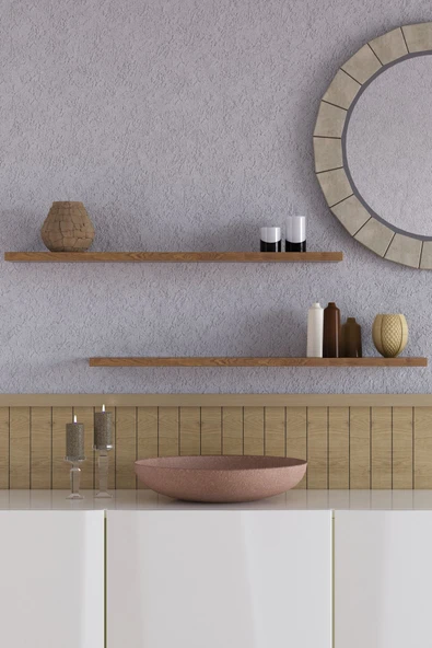 yankı-byeg 70 Cm 2li Safir Meşe Mdf Uçan Duvar Rafı Gizli Bağlantı Kitaplık ürün görseli 1
