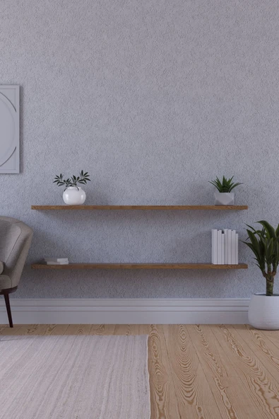 yankı-byeg 100 Cm 2li Safir Meşe Mdf Uçan Duvar Rafı Gizli Bağlantı Kitaplık ürün görseli 1