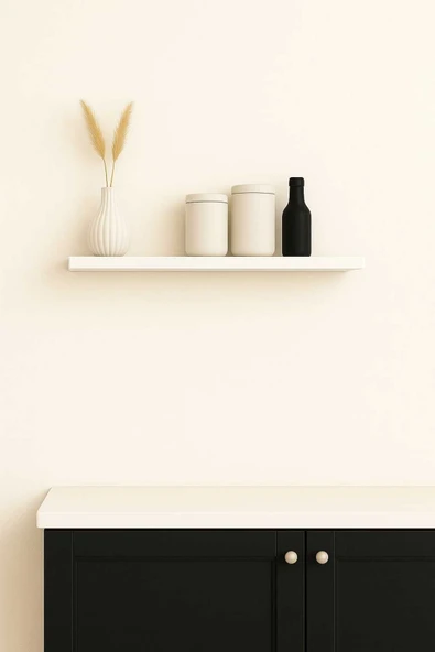 yankı-byeg 40 Cm Beyaz Mdf Uçan Duvar Rafı Gizli Bağlantı Kitaplık ürün görseli 1