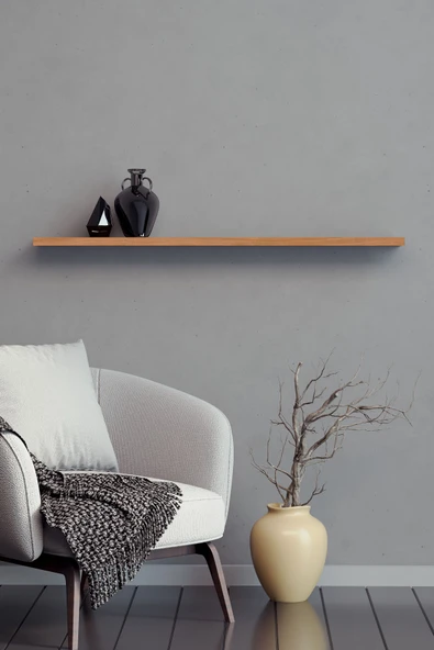 yankı-byeg 80 Cm Safir Meşe Mdf Uçan Duvar Rafı Gizli Bağlantı Kitaplık ürün görseli 1