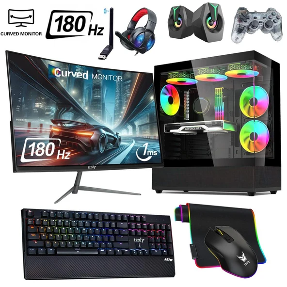 İzoly Night City i7 12700F 32GB DDR4 RAM 1TB NVMe SSD RTX4060 8GB 24" 180Hz 240MM SIVI SOĞUTMA Oyuncu Oem Seti ürün görseli 1