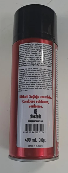 GÜNGÖRÜR SPREY BOYA 400 ml - MAT SİYAH - Resim 2