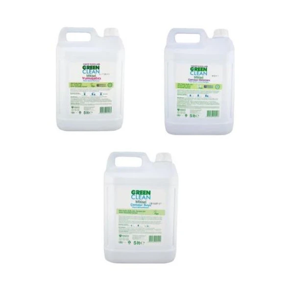 U Green Clean Çamaşır Deterjanı + Yumuşatıcı + Çamaşır Suyu 5000 ml 3lü Set ürün görseli 1