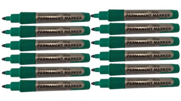 FOCUSPOINT PERMANENT MARKER YESIL 12 LI (TM 139) - Resim 3
