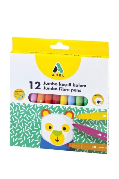 Jumbo Keçeli Kalem 12 Renk ürün görseli 1