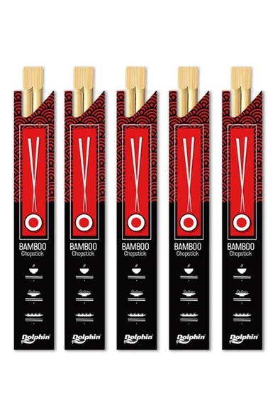 Yıkanabilir Bambu Kore Japon Çin Yemek Çubuğu Chopsticks - 23 Cm. - 5 Çiftlik 1 Paket ürün görseli 1