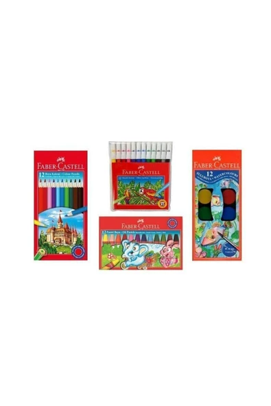 4'lü Boya Seti (12'Lİ KURU-SULU-PASTEL-KEÇELİ BOYA) ürün görseli 1