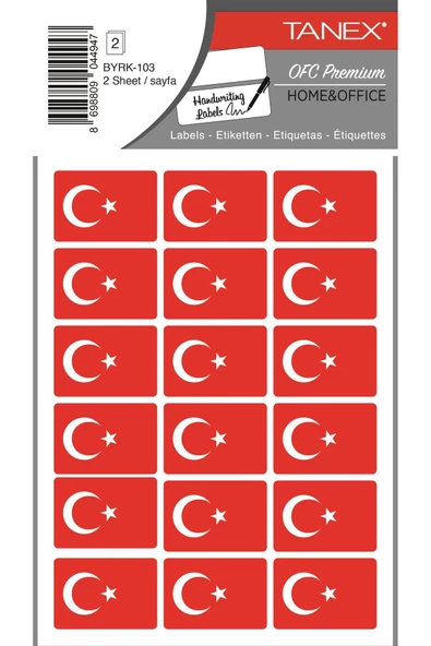 103 TÜRK BAYRAĞI STİCKER KARE ürün görseli 1