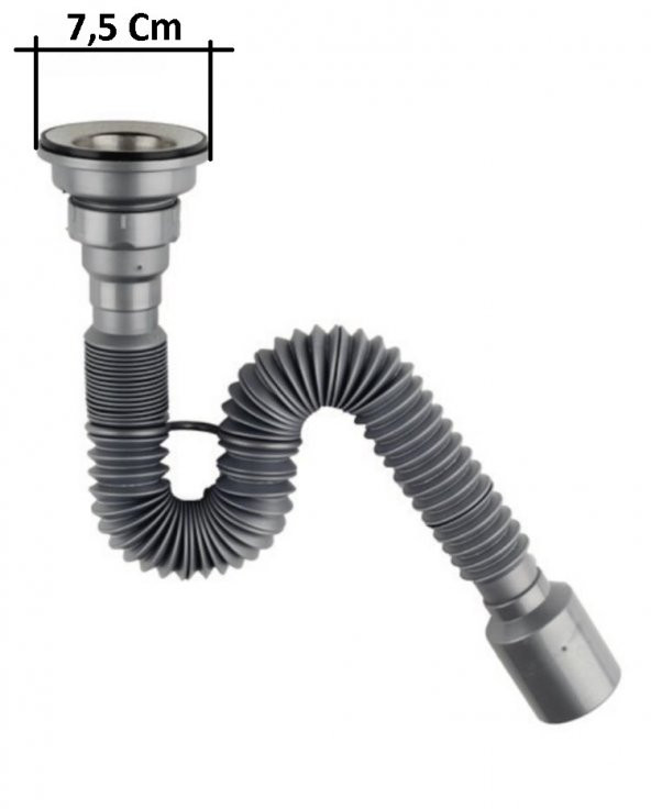 Lavabo Sifonu Lüks Körüklü Evye,Lavabo Sifonu Donau 50 mm ürün görseli 1