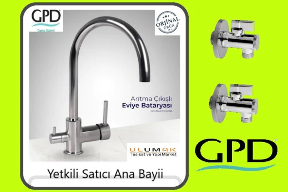 Gpd MAR70 Eviye Bataryası Arıtma Çıkışlı Armatür Ve Filitreli Ara Musluk 2 Adet ürün görseli 1