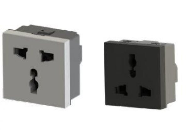 Ne-Ad 45x45 Universal Priz Gri ürün görseli 1