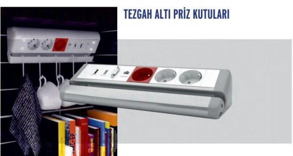 Avf 8 Modül Tezgah Altı Priz Kutusu BOŞ - Resim 2