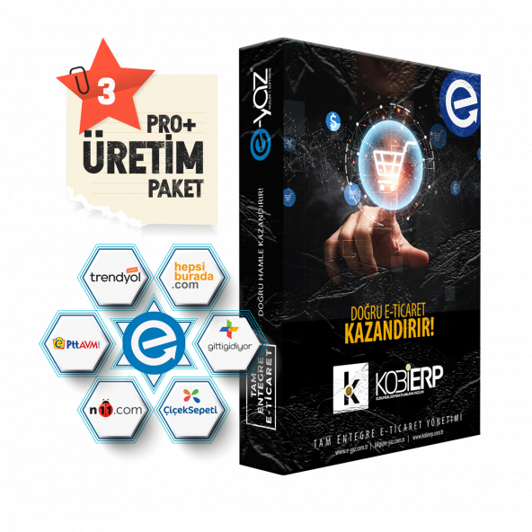 KOBİERP E-Ticaret Pro + Üretim Paket Erp Yazılımı ürün görseli 1
