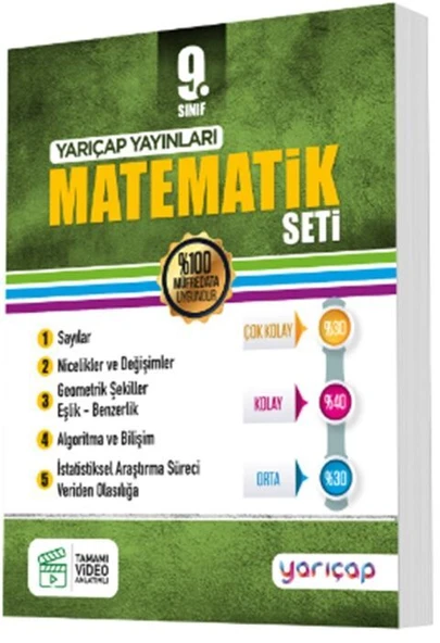 YarıÇap Yayınları 9. Sınıf Matematik Seti ürün görseli 1