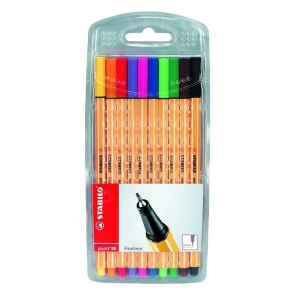 Stabilo Keçe Uçlu İnce Kalem 88 Point 0.4 MM Karışık Renk 10 LU Askılı 88 ürün görseli 1