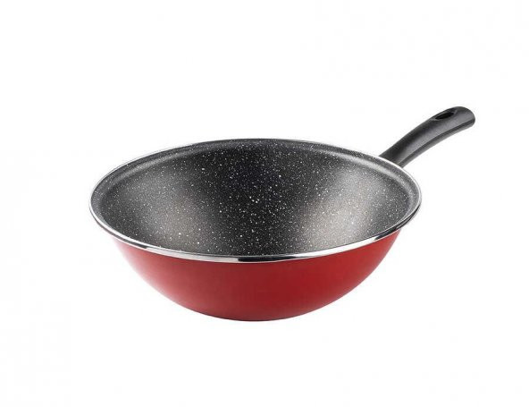 TANTİTONİ TRADITION KIRMIZI EMAYE WOK TAVA 28CM ürün görseli 1
